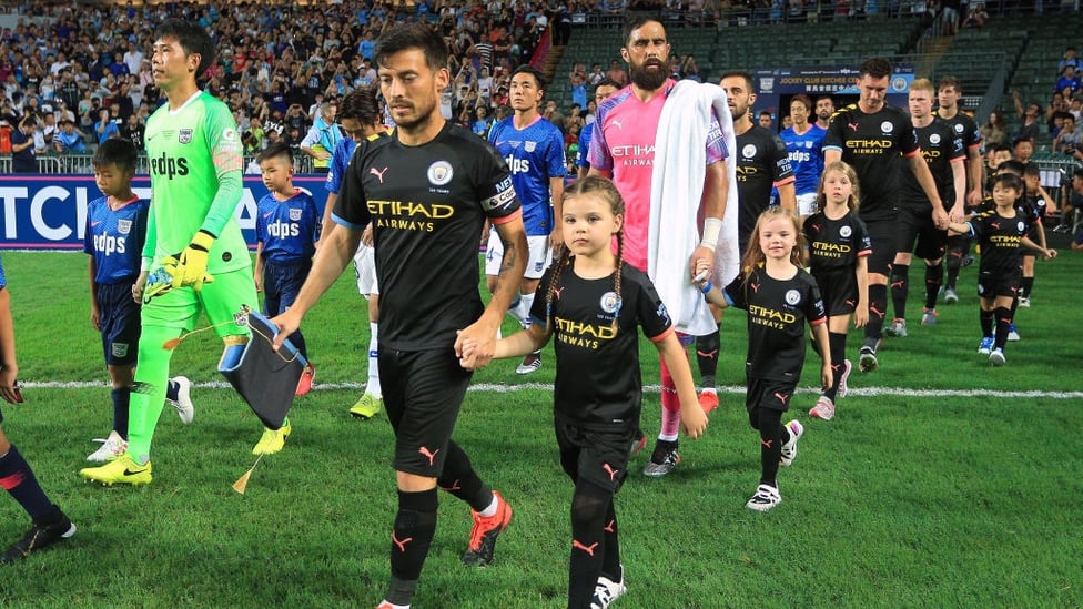 SKIPPER : David Silva led the team out as captain for the game