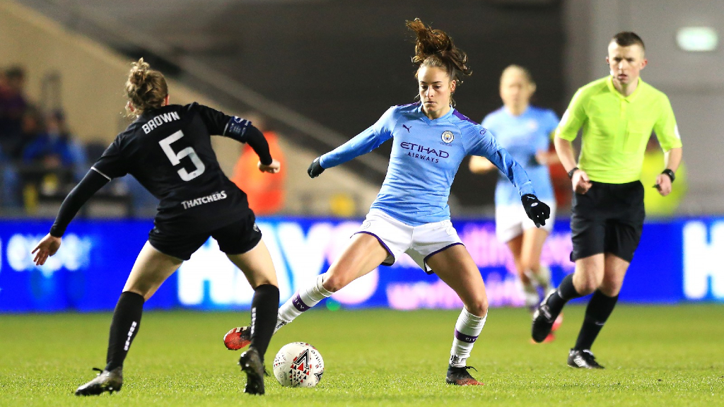 BELGIAN BLUE: Tessa Wullaert in action against Bristol City