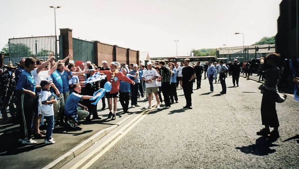 PROMOTION PARTY : Blues outside the ground, courtesy of Neil Eaves