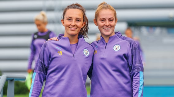 GOOD TO BE BACK: All smiles for Caroline Weir and Keira Walsh