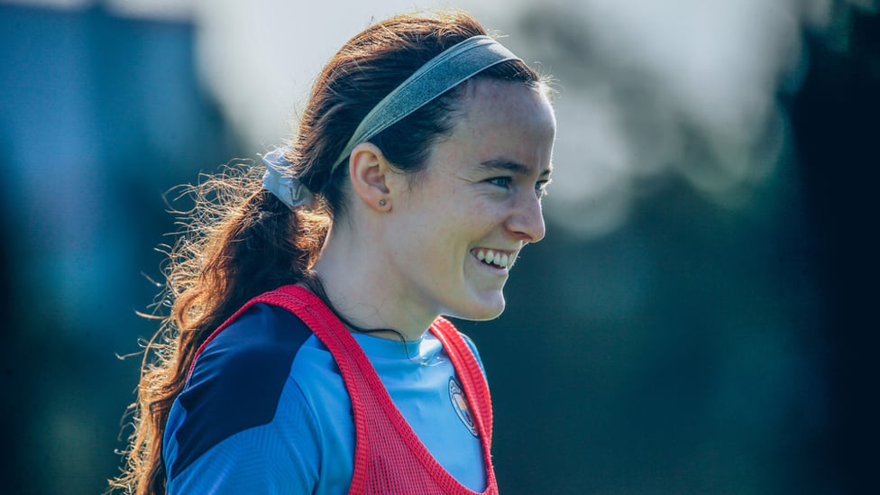 WELCOME TO CITY! Rose Lavelle was clearly delighted to link up with her new team mates