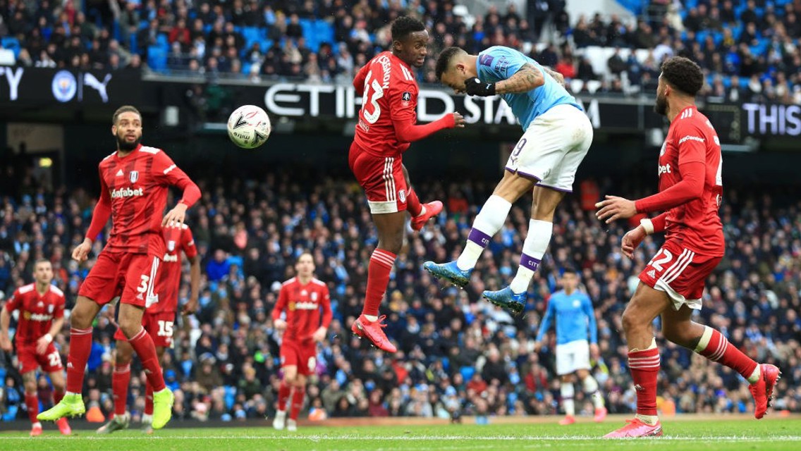 GAME OVER: Jesus heads in expertly from Cancelo's cross with just under 20 minutes remaining.
