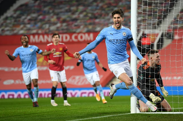 John Stones scores in the Manchester Derby