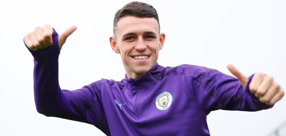 OUR PHIL : Youngster Phil Foden on his way to training