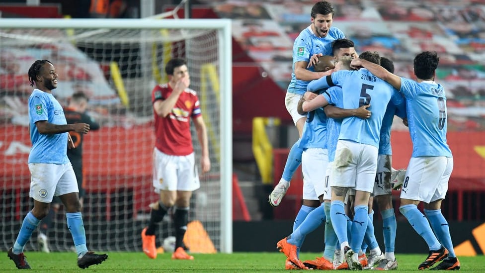 FERNATASTIC: Fernandinho is mobbed by his teammates