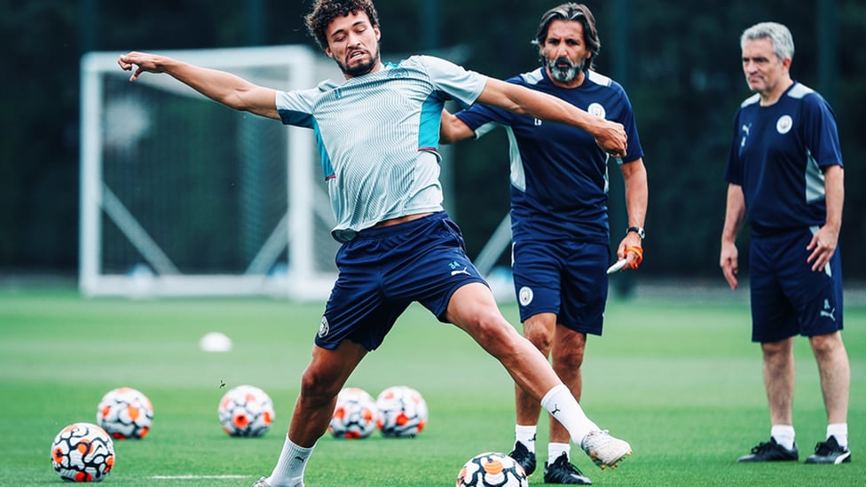 SANDLER STRETCH: Philippe Sandler gets the ball under his spell