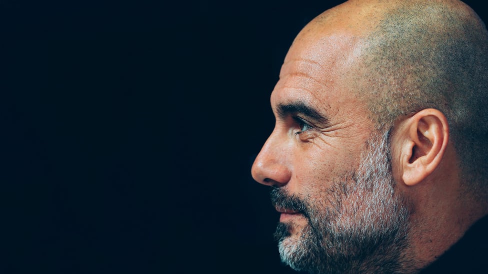 DEEP IN THOUGHT : Pep Guardiola.