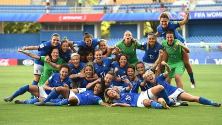 SWEET 16: The Italian squad celebrate after their victory over China
