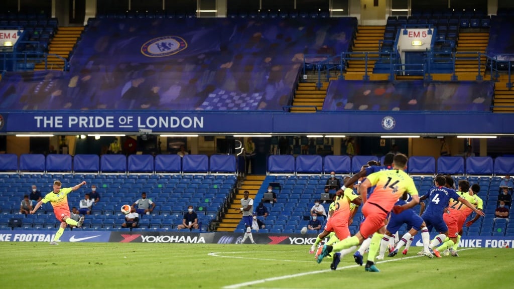 MAGICIAN: De Bruyne fires in the equaliser early in the second half.