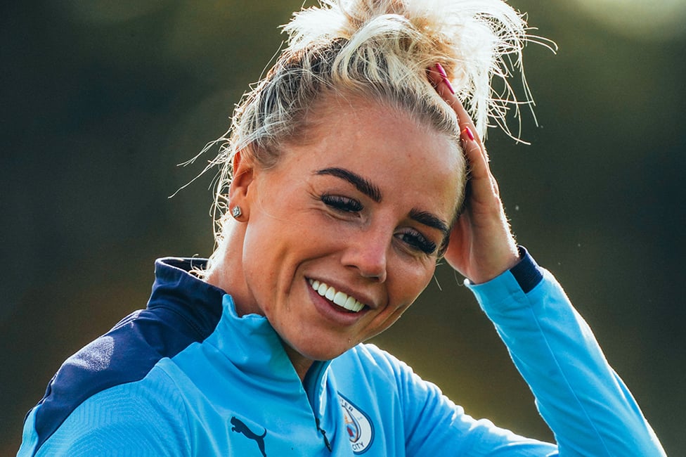 GREEN(WOOD) MACHINE : Alex Greenwood is enjoying her time back in Manchester