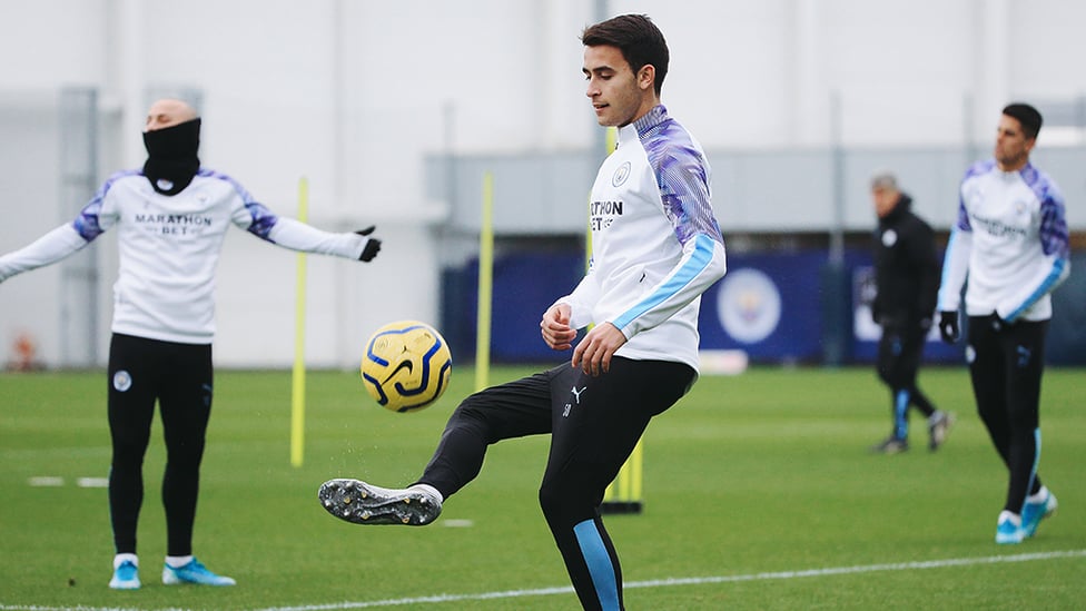 G FORCE : Young Spanish defender Eric Garcia goes through his paces