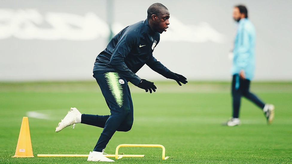 ON THE MOVE : Benjamin Mendy works on his sprinting prowess