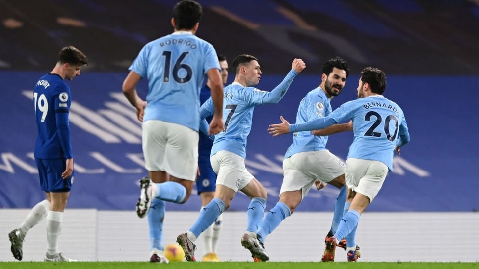 GUNNING FOR GLORY: Gündoğan wheels away after grabbing the opener