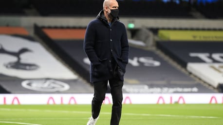 Pep Guardiola arrives at the Tottenham Hotspur Stadium