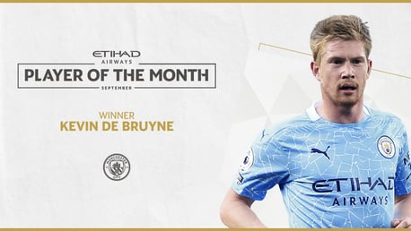 De Bruyne voted Etihad Player of the Month