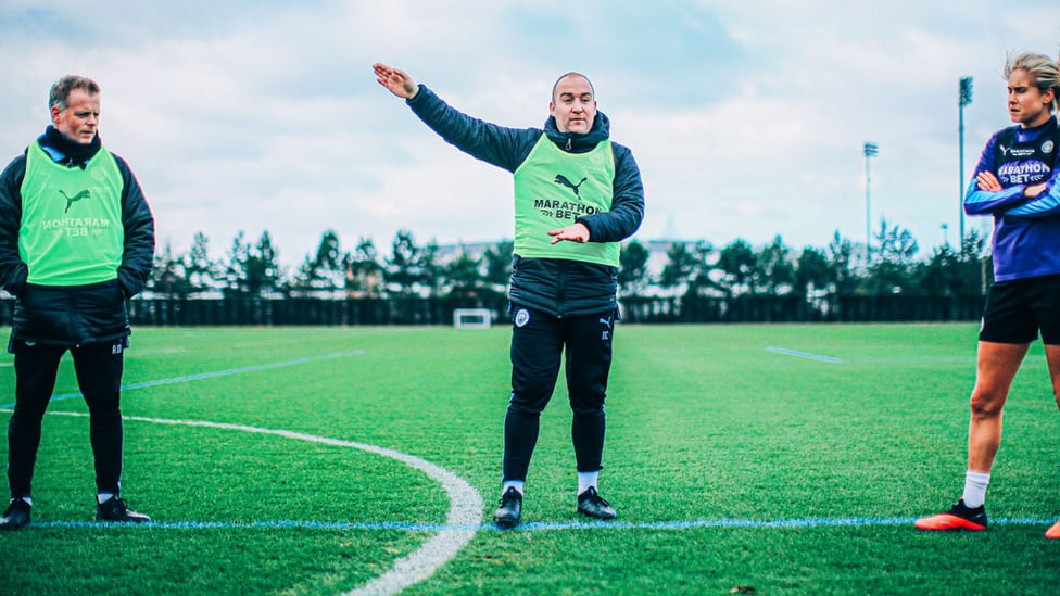 FINAL FLOURISH : Nick Cushing sends out some final instructions to the squad as he prepares for Sunday's emotional finale