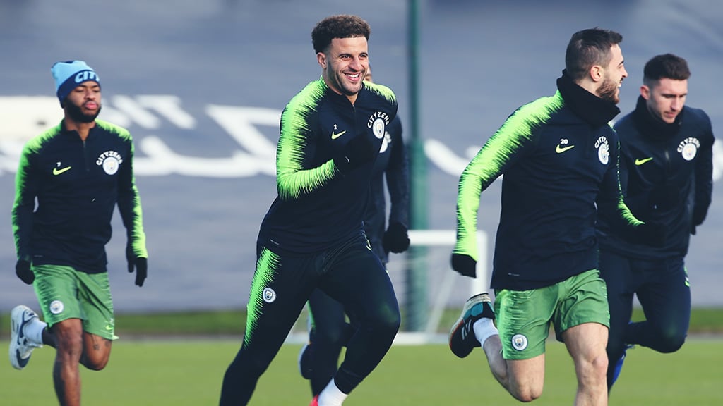 TRAINING: Tuning up for the Toffees.