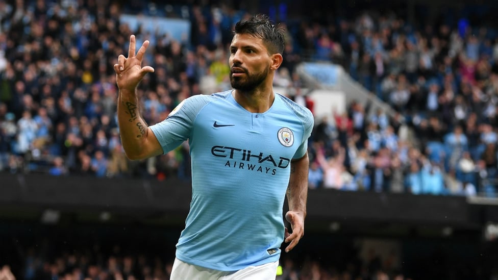 SIX AND THE CITY : Sergio Aguero was the star of the show, bagging a hat-trick in our first home game of 2018/19 - a 6-1 win over Huddersfield