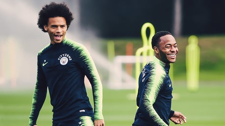 WING COMMAND: Something has tickled Leroy Sane and Raheem Sterling's fancy