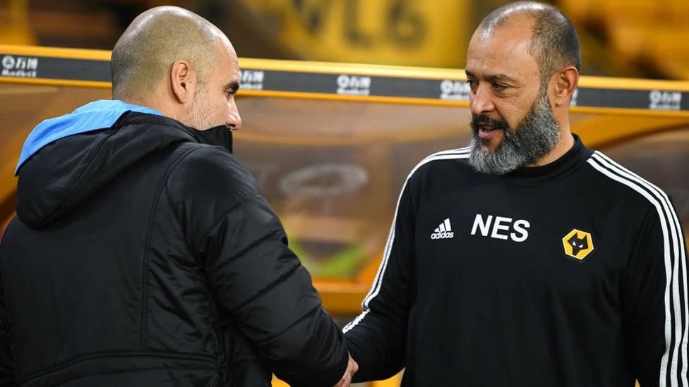 PRE-MATCH PLEASANTRIES : The two managers catch up before kick-off