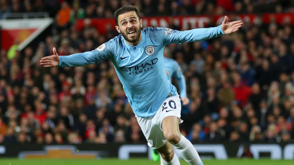 GOALDEN BOY: Bernardo wheels away in delight after his crucial opener