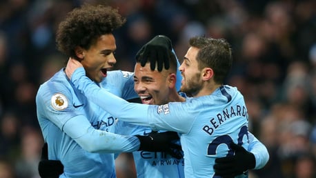 FAB GAB: Leroy Sane and Bernardo Silva are the first to salute Gabriel Jesus