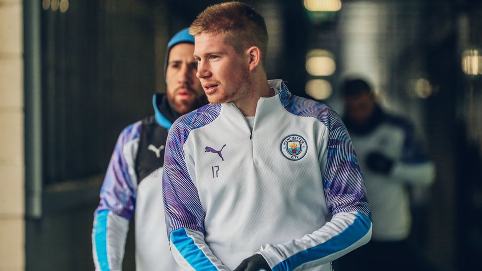 LIMBERING UP : Kevin De Bruyne gets ready for training