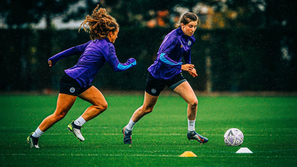 RAIN TRAIN : Portugal star Matilde Fidalgo embraces the Manchester weather!