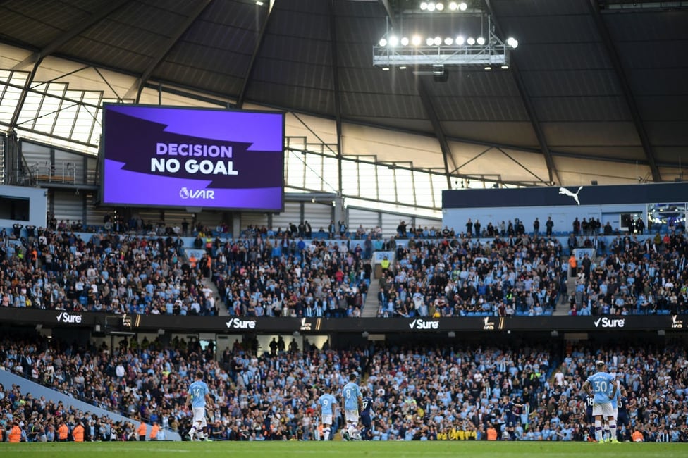 VAR... yet again : VAR rule Gabriel Jesus' last-gasp winner over Spurs out after the ball brushed Aymeric Laporte's arm