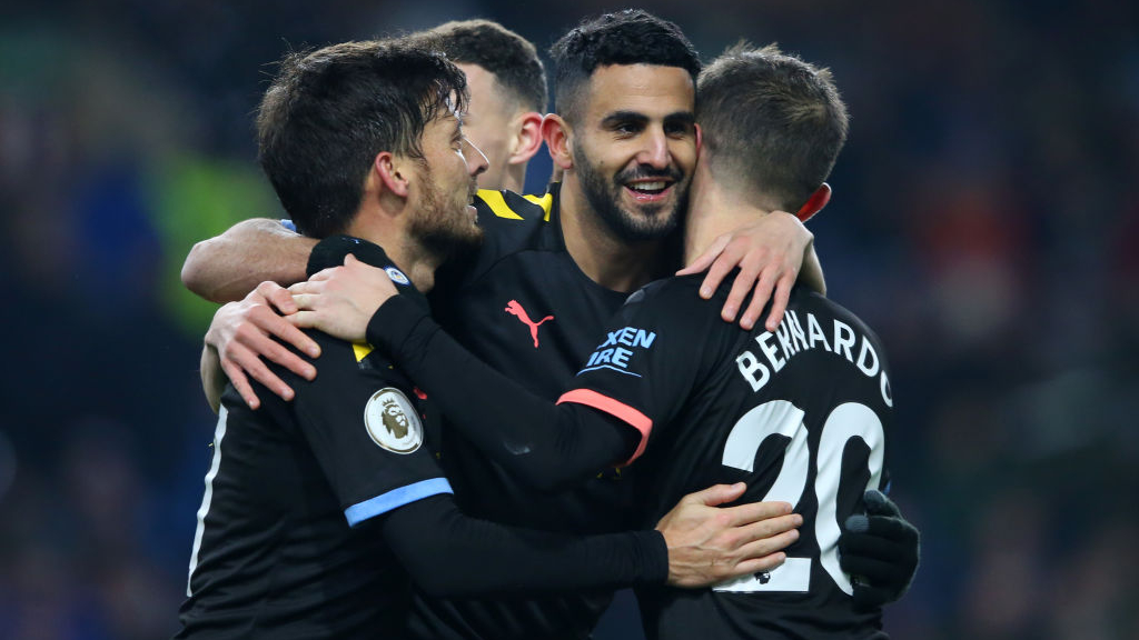 MAHRVELLOUS: Riyad Mahrez celebrates another stunning goal