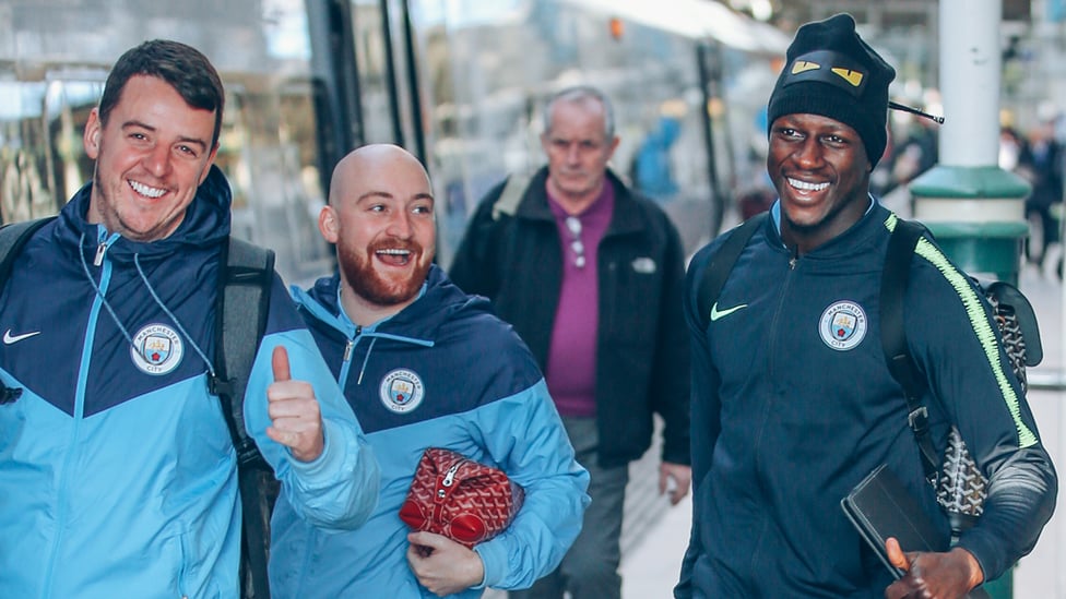 SMILES BETTER : Something has tickled Benjamin Mendy's fancy!