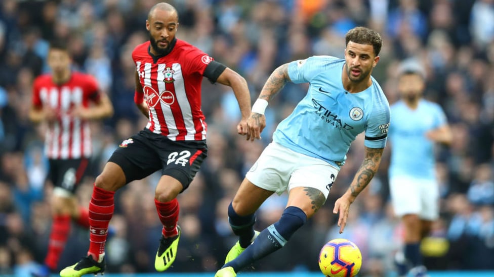 FULL THROTTLE : Right back Kyle Walker gets City motoring forward once more