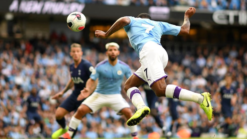 TECHNIQUE : Raheem Sterling finds the back of the net with a delightful header.