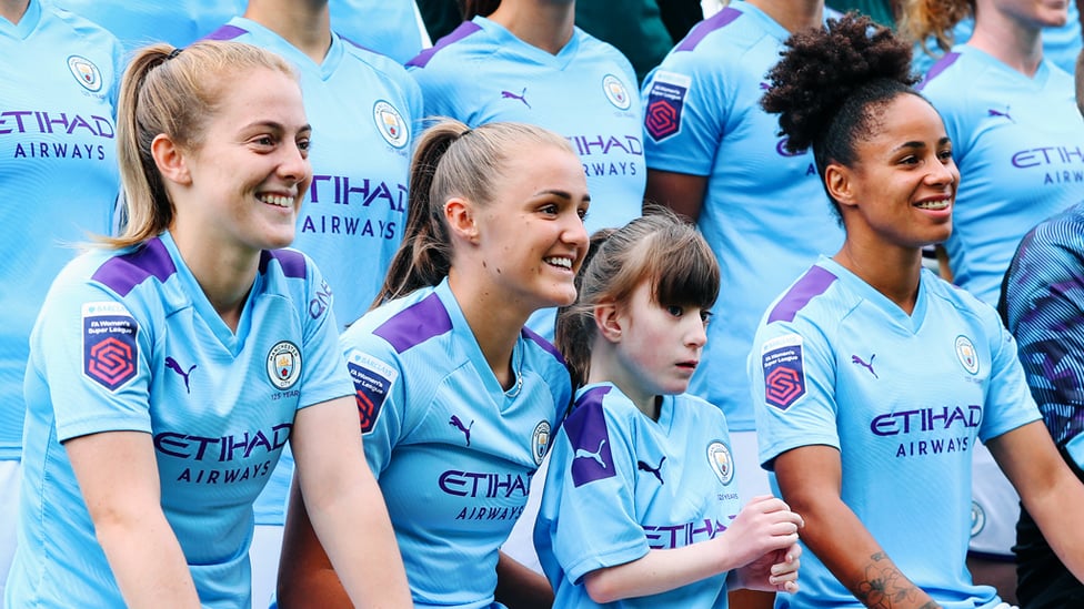 LITTLE LIONESS : Ava sits alongside a trio of City and England stars in Keira Walsh, Georgia Stanway and Demi Stokes