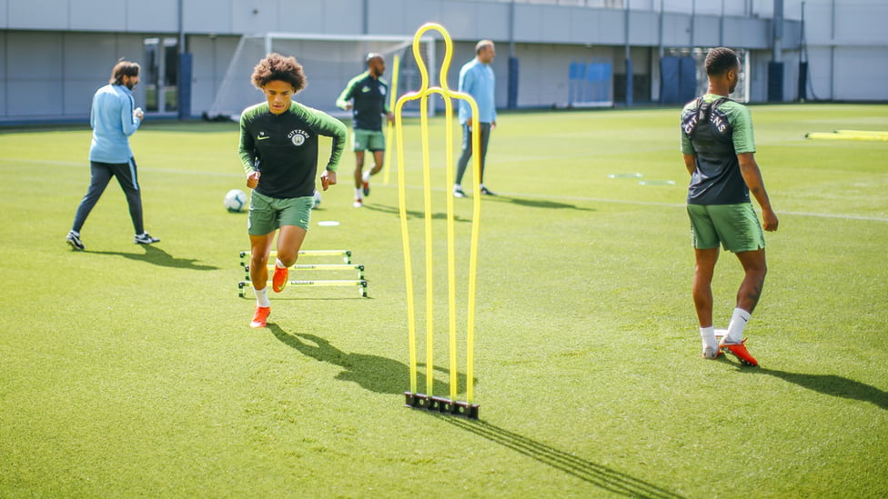 ON THE FRONT FOOT : Leroy Sane limbers up