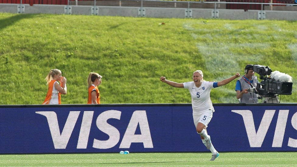 WORLD CUP STRIKE : Houghton celebrates scoring her first World Cup goal against Norway in the 2015 Round of 16.