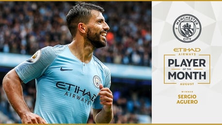Aguero voted  August Etihad Player of the Month