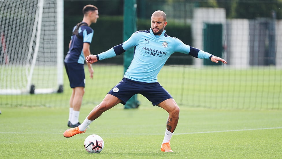 FLEXI TIME: Kyle Walker is at full stretch