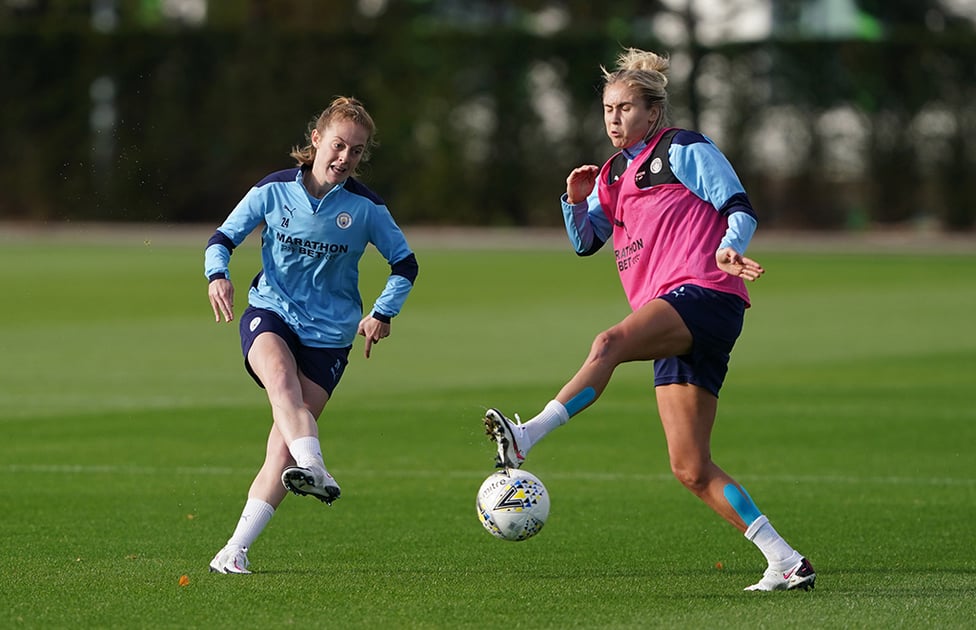 LIONESSES' ROAR PRIDE : England stars Keira Walsh and Steph Houghton go head-to-head