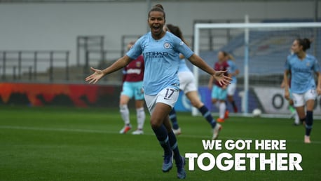 TOGETHER: Manchester City women's team will face West Ham United in the FA Cup final.