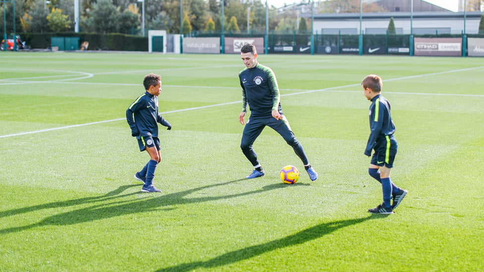 WINDOW INTO THE FUTURE : Our Under-8s look up to Phil Foden.