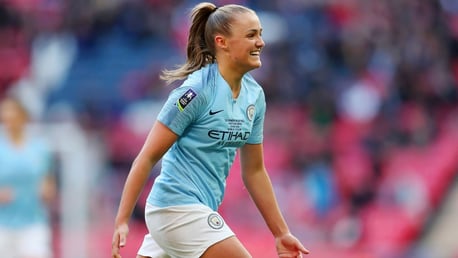 JOY: Georgia Stanway celebrates at Wembley.