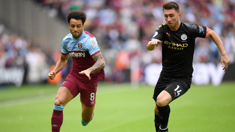 BACK IN BUSINESS : Aymeric Laporte returned to City's starting line-up after missing the Community Shield.