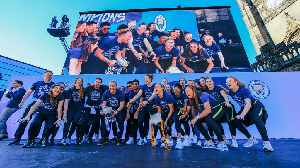 TOGETHER: Players and staff take centre stage at our 2019 Champions parade.