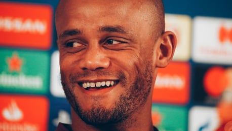 PRESS CONFERENCE: Vincent Kompany addresses the media, ahead of the game...