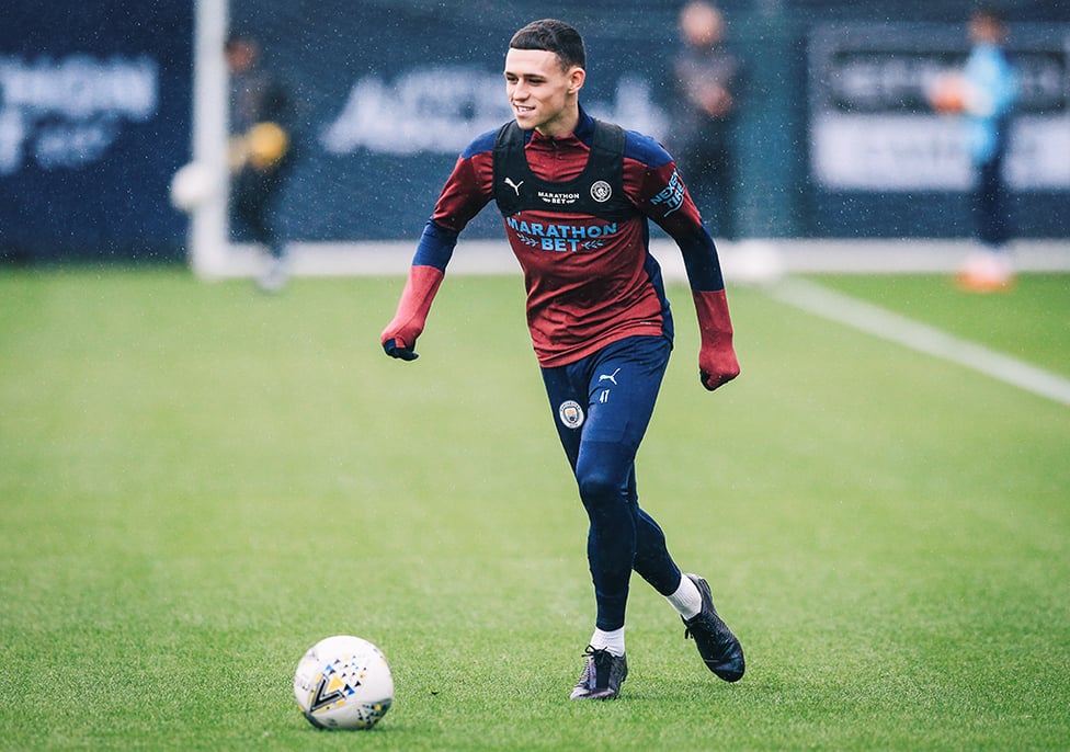 ON THE BALL: Phil Foden goes through his paces ahead of our trip to Arsenal