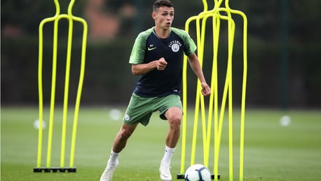 ACTION MAN: Phil Foden was among those put through their paces at the CFA today