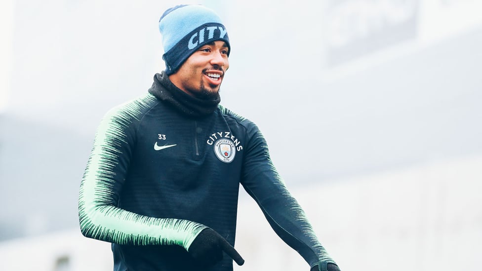 BOY FROM BRRRRRR-AZIL : Gabriel Jesus is all smiles despite the wintry weather