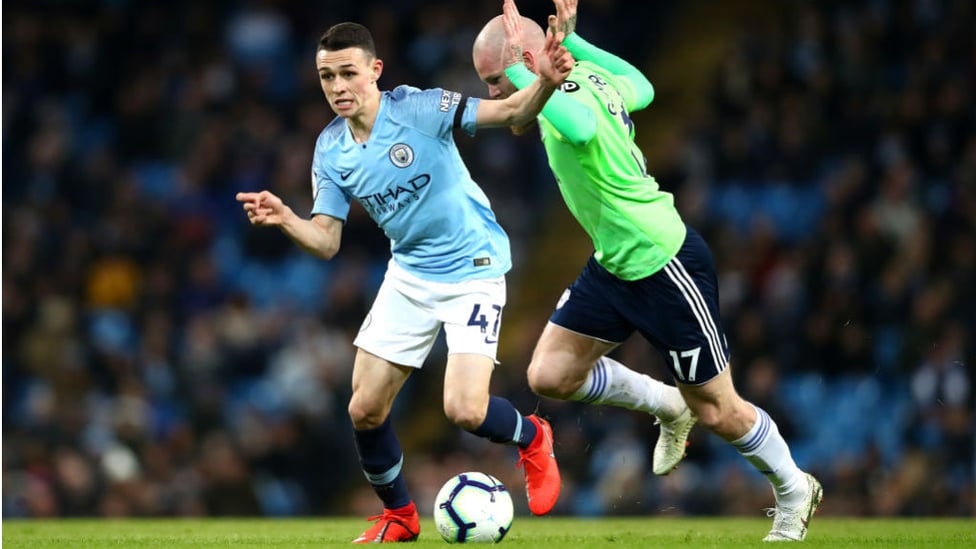 NIGHT TO REMEMBER : Phil Foden was handed his first Premier League start against the Bluebirds