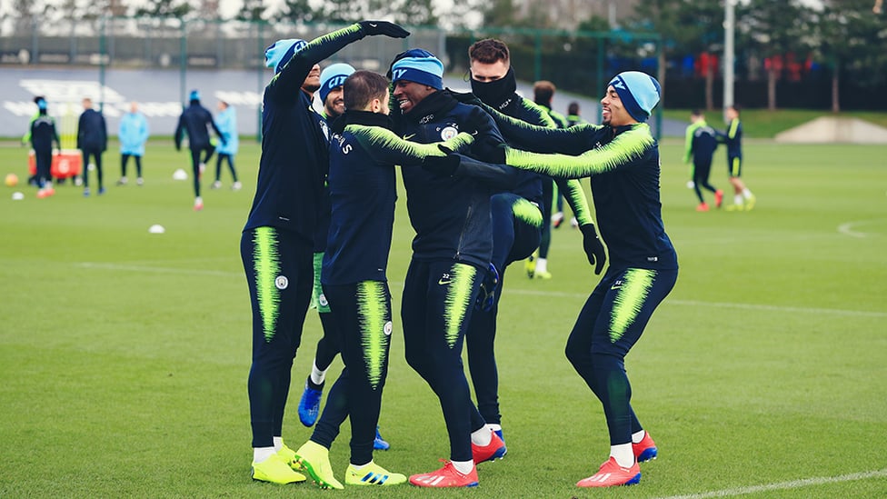 FUN AND GAMES : Good to have Mendy back in training!